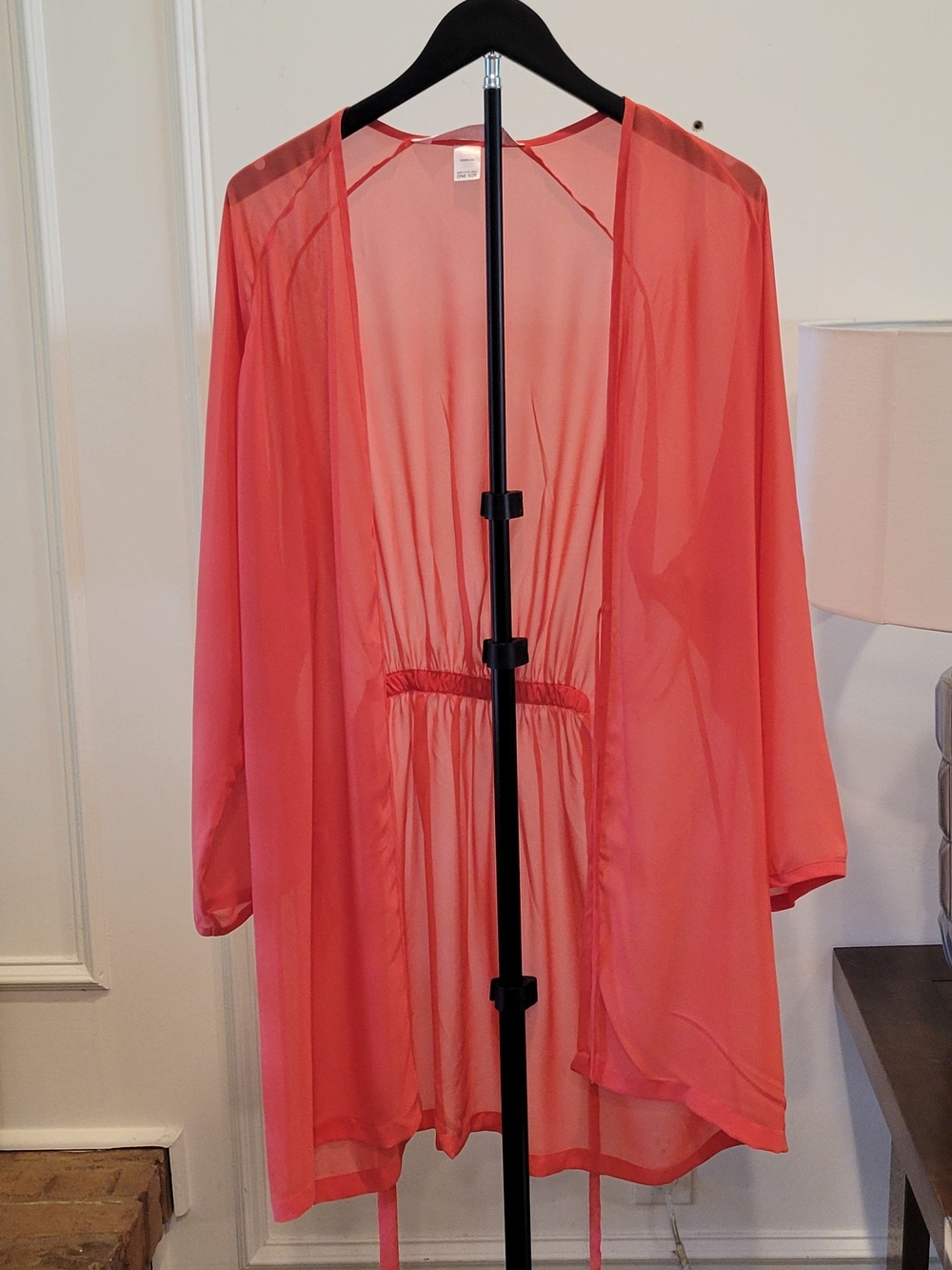 Victoria's Secret Sheer Coral-Red Lightweight Robe